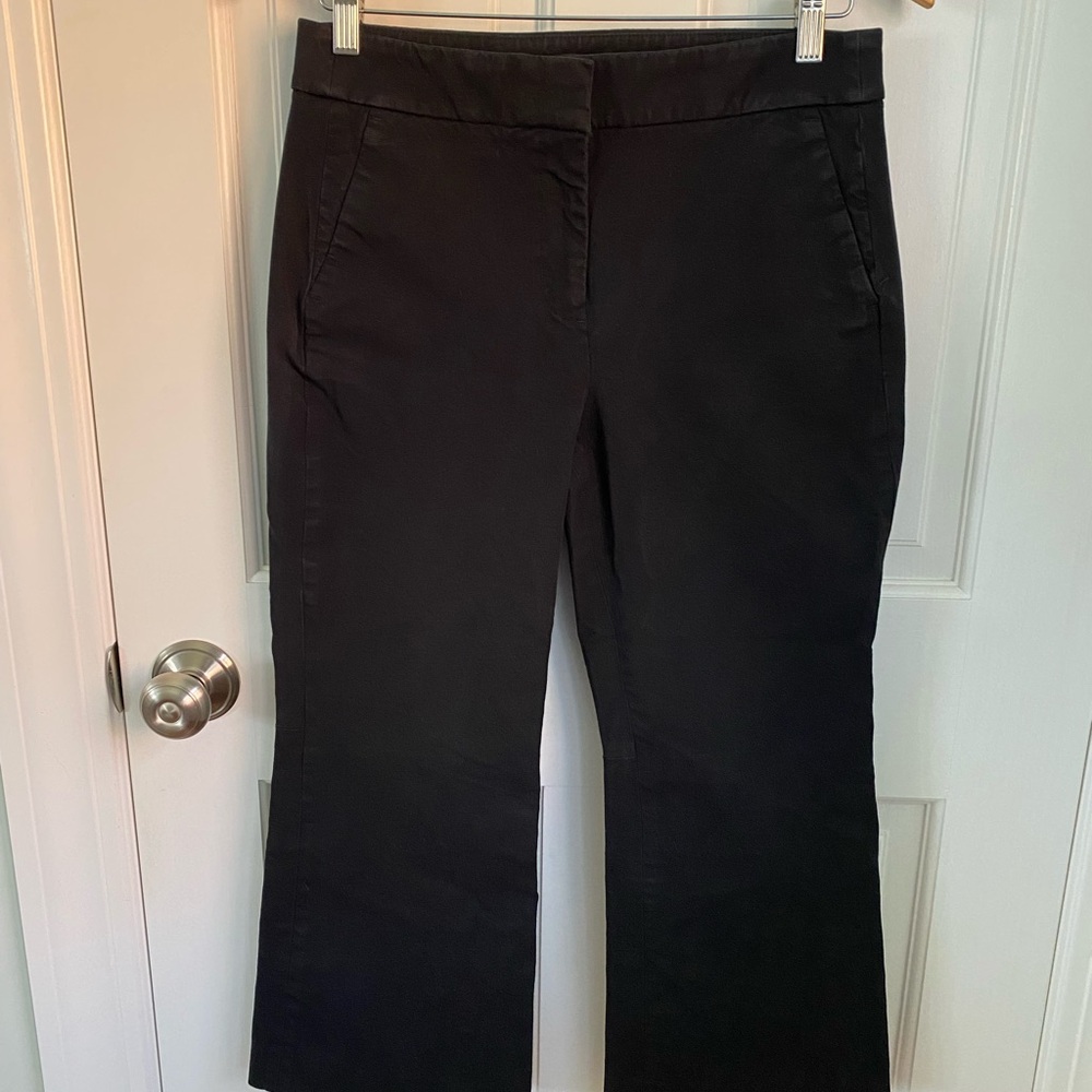 JCREW Hayden kickout crop pant in bi-stretch cotton, black size 6